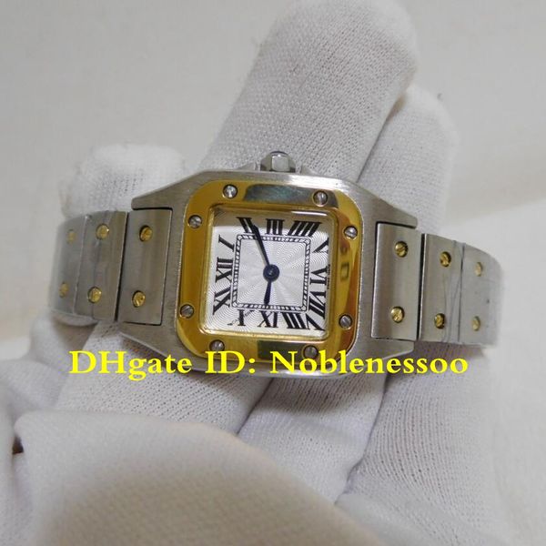 В оригинальной коробке Lady W20012C4 Желто -золотое часы Quartz Римские цифры браслет из нержавеющей стали женщины смотрят наручные часы. Дамы WOM265A