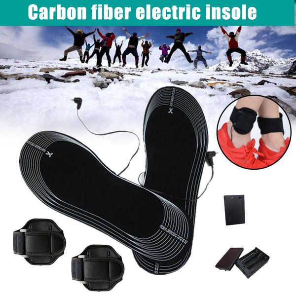 

electric heating shoe insoles battery compartment heated insole shoes foot heater c55, Black