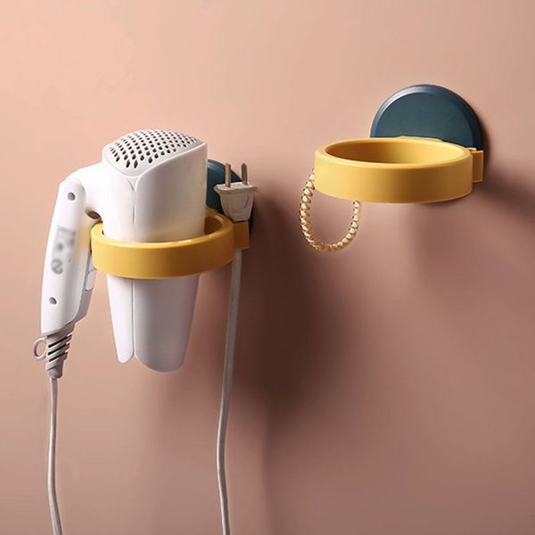

1pc 2019 innovative wall-mounted hair dryer stainless steel bathroom shelf storage hairdryer holder for hairdryer