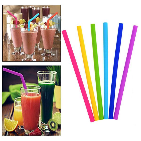 

12pcs reusable silicone drinking straws with cleaning brushes set extra long flexible straws wedding party diy coffee tools