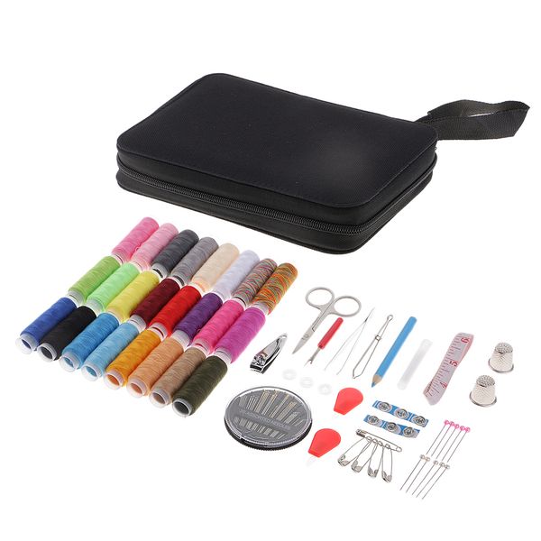 

98pcs sewing kit w/ mini travel kit for adults beginner craft tools repair, Black