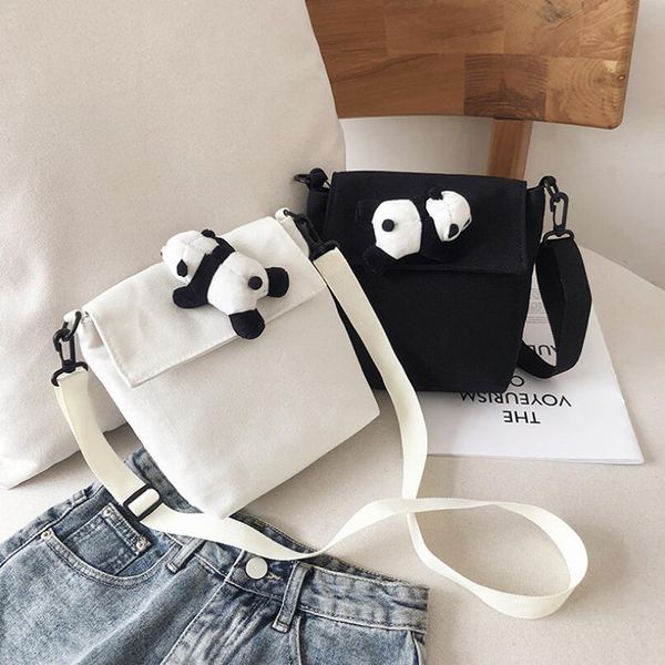 

women crossbody pencil case girl dating bag panda bag female canvas shoulder bags for young girls teenagers shoulder
