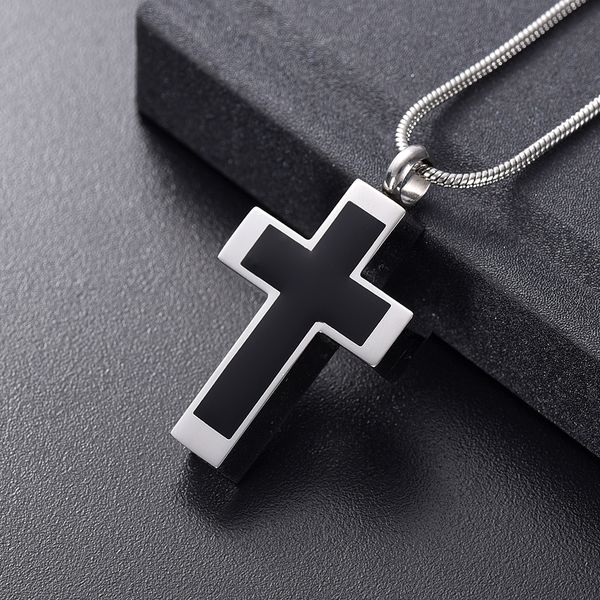 

selling cremation jewelry for ashes religious cross necklace for men memorial pendant necklace ashes locket, Silver
