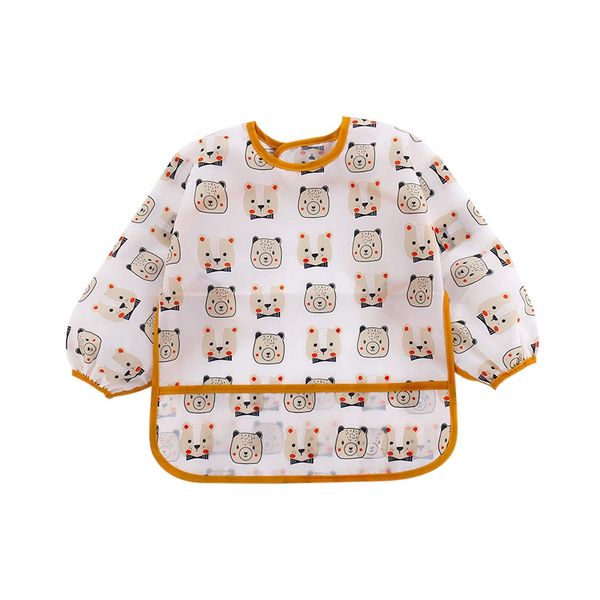 

infant toddler baby smock feeding accessories waterproof cartoon long sleeved bib burp cloths kids