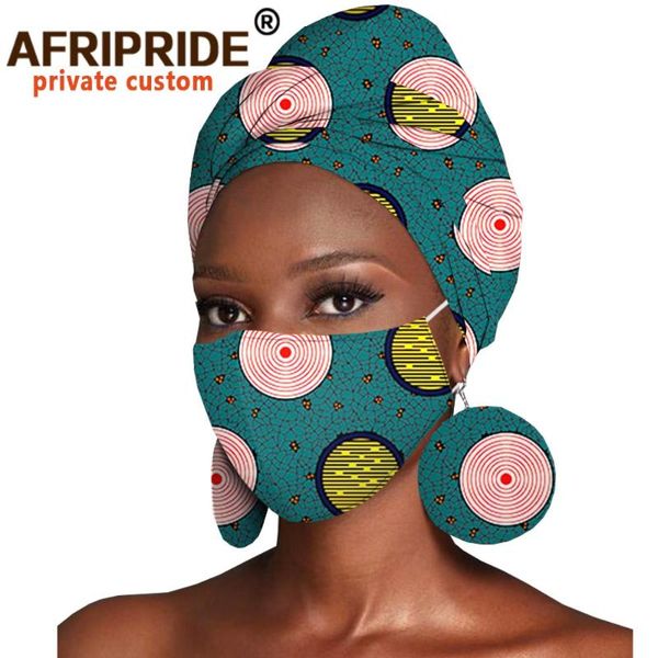 

african headwraps earrings print cotton headband bonnet ankara wax fabric pure cotton african headscarf mask match print a20h003, Red