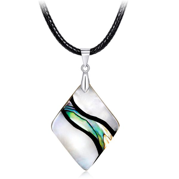 

wholesale new fashion necklace in europe and america natural abalone shell series pendant necklace handmade lady pendant stxl029, Silver