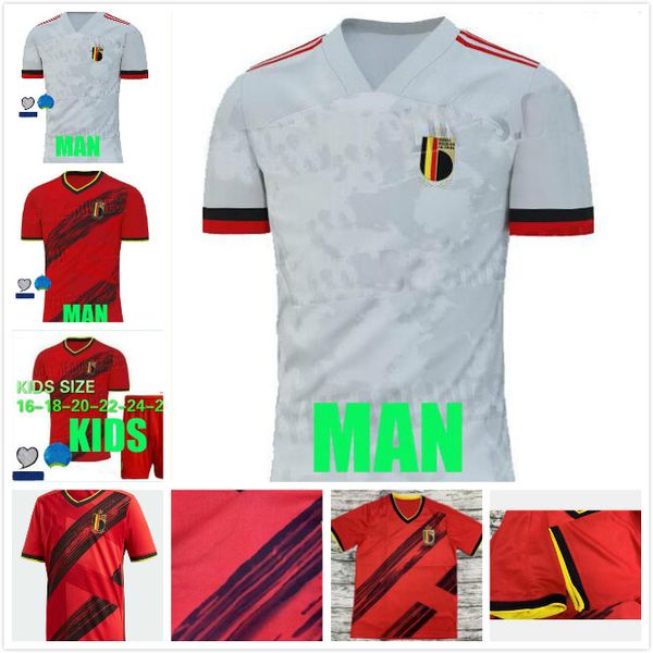 

new belgium 2019 2020 home red away white lukaku fellaini e.hazard kompany de bruyne soccer jersey 19 20 belgium football shirt, Black;yellow