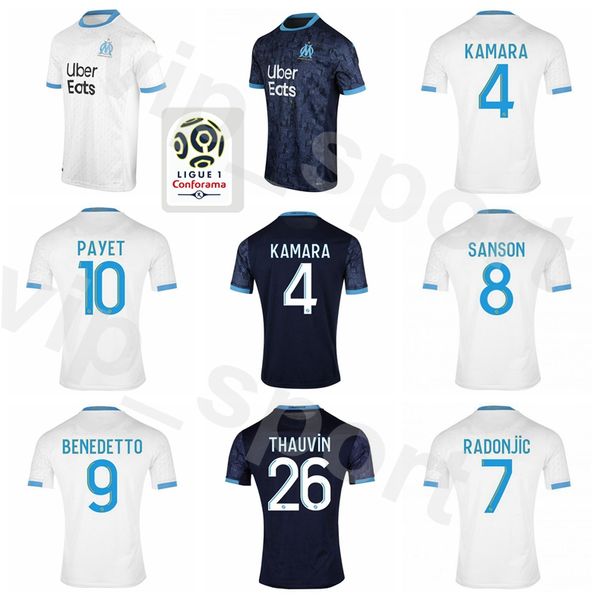 

20 21 olympique de marseille soccer jersey thauvin 28 germain 8 sanson 3 alvaro 7 radonjic 12 strootman 17 sarr football shirt kits, Black;yellow