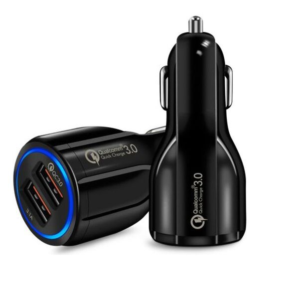 

автомобильное зарядное устройство 5v 3.1 a quick charge dual usb быстрая зарядка высокое качество qc 3.0 для samsung s10 s9 s8 s7 примечание