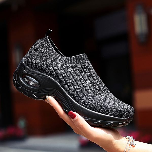 

2019 autumn new products breathable sports trendy shoes korean-style fashion mesh dance shoes for women travel casual women's at, Black