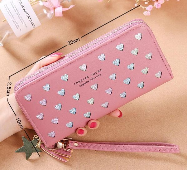 

wholesale women lady long wallet multicolor designer coin purse card holder with box women classic zipper pocket, Red;black
