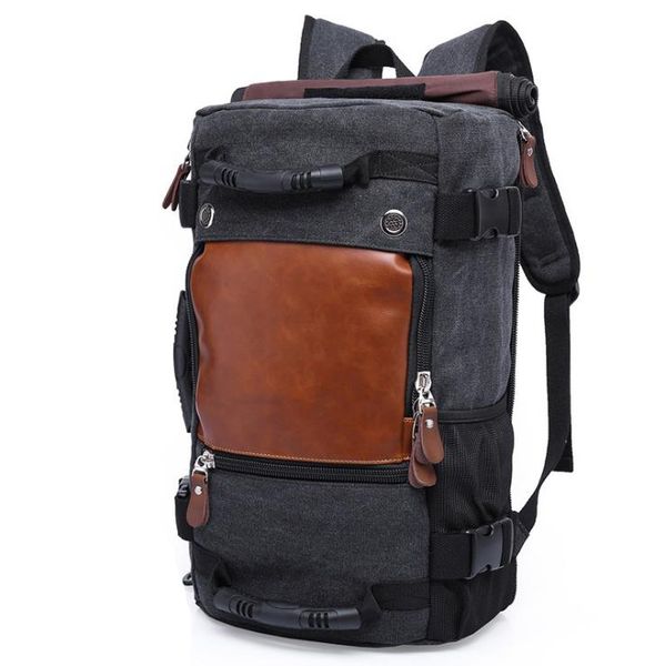

2019 new outdoor retro backpack canvas travel cycling sports backpack large capacity