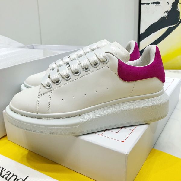 

platform men's and women's shoes wild vintage luxury white shoes star thick bottom leather reflective sneakers 16, Black