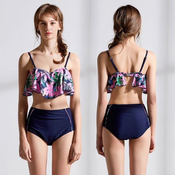 

women bikini swimsuits swim wear bathing suit african print biquini large two piece neck swimwear, White;black