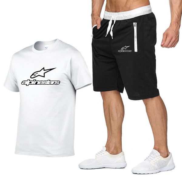 

new summer new sale men's sets t shirts+shorts two pieces sets casual tracksuit marvel brand tshirt gyms fitness sportswears set, Black;blue