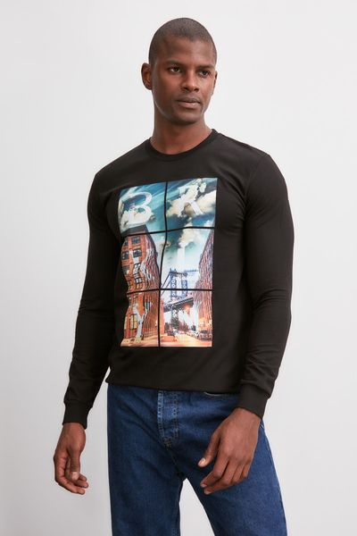 

trendyol printed sweatshirts tmnaw20sw0702, Black