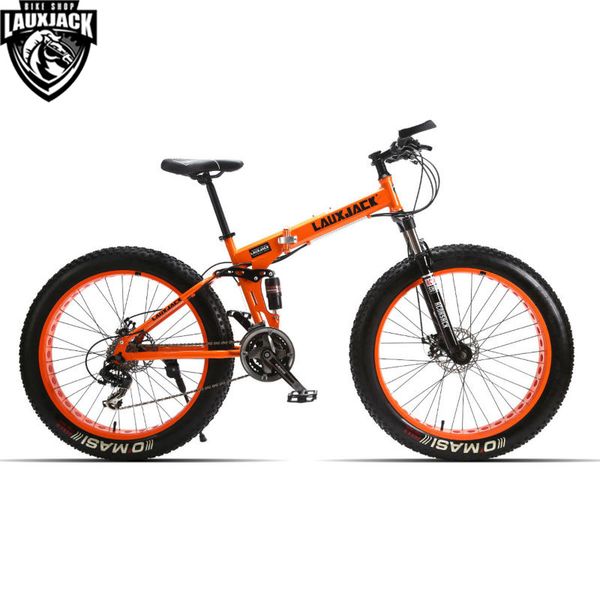 

Lauxjack mountain fat bike full u pen ion teel foldable frame 24 peed himano mechanic brake 26 quot x4 0 wheel