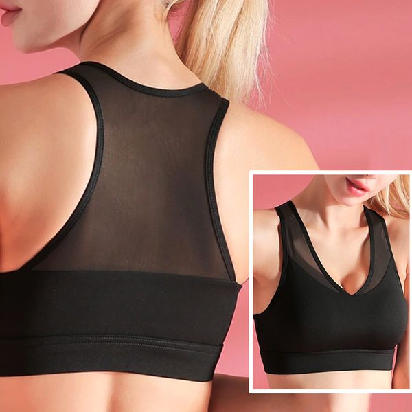 

mesh breathable yoga bra sport fitness women sports bra workout running sportswear underwear woman gym sport tanks, White;black