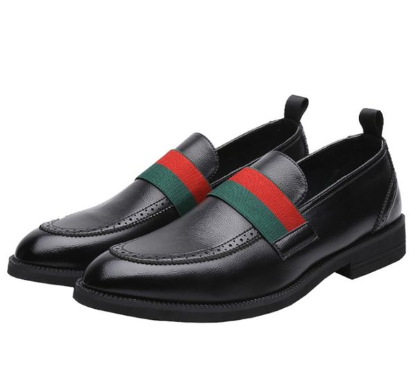 

new men loafers handmade comfortable prom quinceanera embroidery men's genuine leather casual shoes oxford shoes large size 38-48, Black