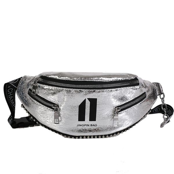 

sequins rivet fanny pack feminina waist pack women's chest waist bag hip money pouch belt sport shoulder bag bum 2019 new