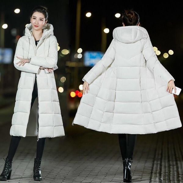 

Женское пальто Зимний костюм Puffer Теплая стеганая длинная куртка с капюшоном Parka Ж