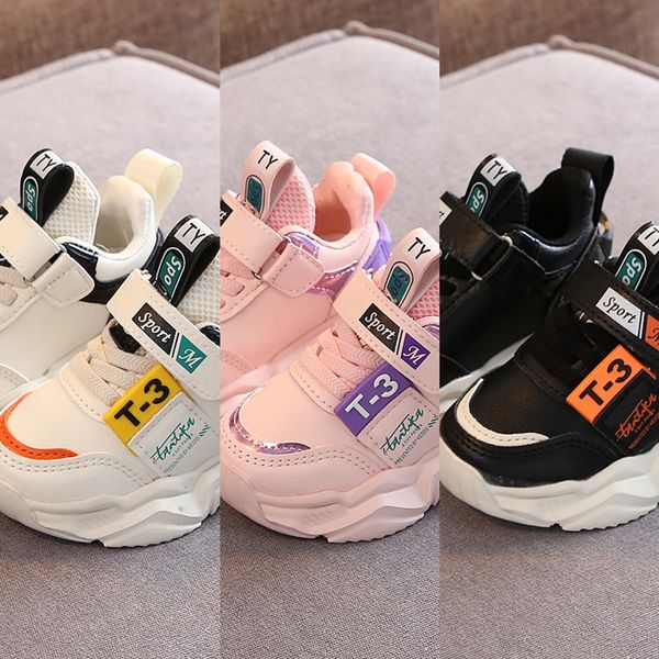 

sports female 2020 season boy's father's 1-5 years old 3 white baby's sneakers children's children's shoes toddler, Black