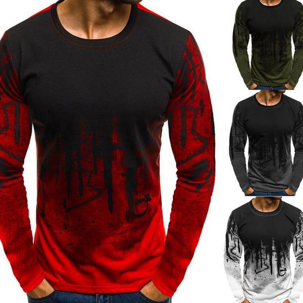 

мужчины печатные tee топ hiphop streetwear с длинным рукавом o-образным вырезом фитнес camiseta masculina повседневный плюс размер 3xl футбо, White;black