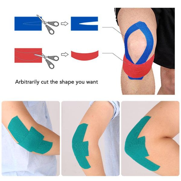 

elbow & knee pads 3 packs 5m athletic muscle bandage therapeutic sports tapes shoulder protective gear, Black;gray