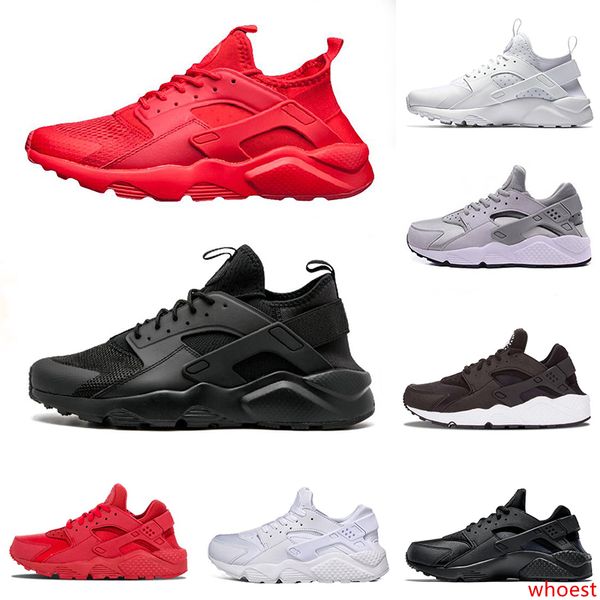 

popular new air huarache mens running shoes black white triple white black all red red black women sneaker sports trainers shoes
