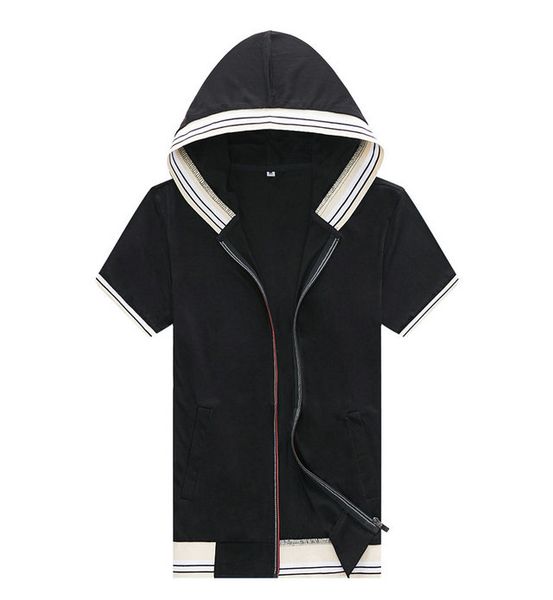 

mens 2020 luxury designer clothes new summer short sleeve t-shirt cardigan men's loose half sleeve hooded t-shirt cotton black m-3xl, White;black