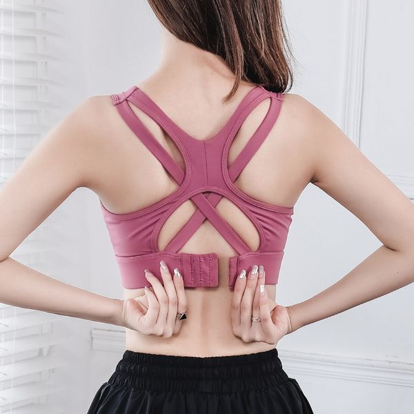 

women v collar yoga bra adjustable sports bra woman shockproof fitness yoga push up gym back cross running, White;black
