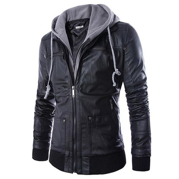 

coofandy men jackets casual hooded neck long sleeve spring autumn winter zipper closure & pocket solid slim men plus size jacket, Black