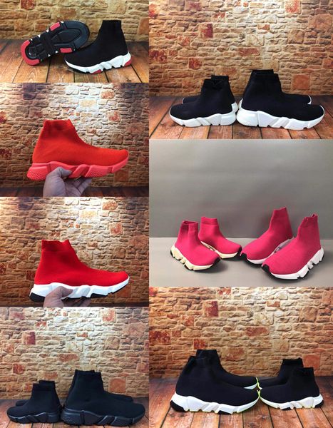 

2020 new sock shoe kids paris speed trainer running shoes kids fashion sock summer casual athletic sport sneakers m01, Black