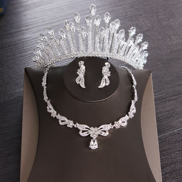 2019 New Bridal Crowns And Tiaras Pearl Gold Earrings Wedding Hair