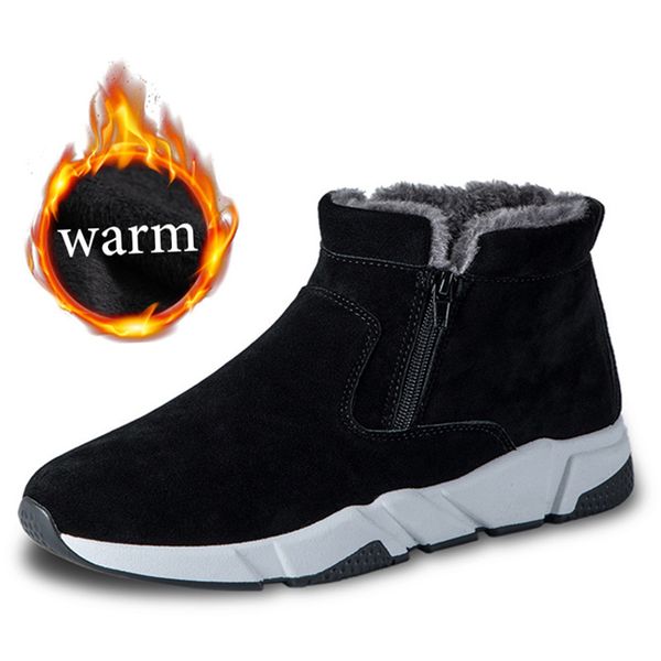 

winter sports style plus velvet warm shoes men trend increase board shoes gao bang casual cotton black wild men