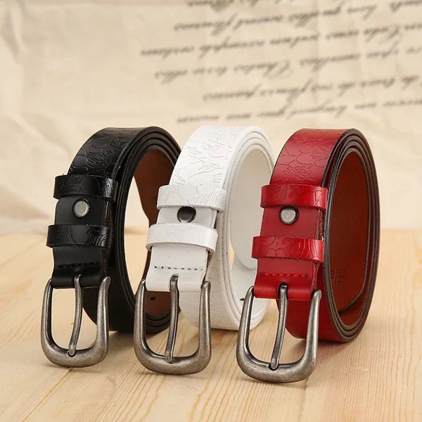 

women designer leather belt fashion dress belt with single prong buckle 6 colors wholesale ing, Black;brown