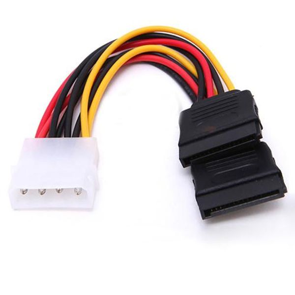 

1pc 4 pin ide molex to 15 pin 2 serial sata hard drive power adapter cable
