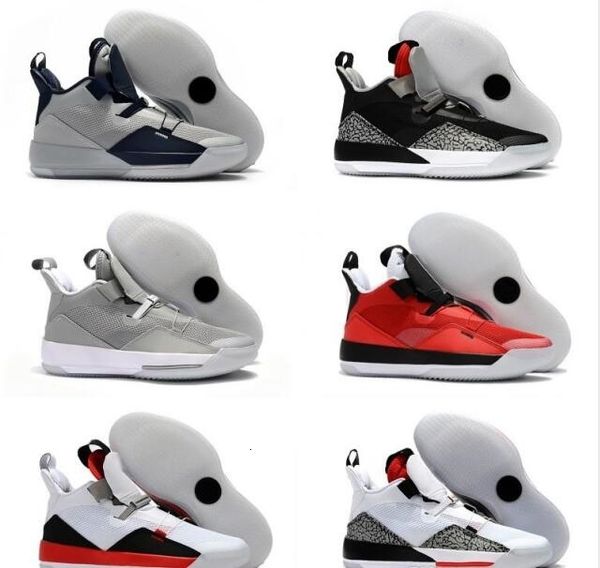 

news fashion 33 cushion mens designer basketball shoes 2019 latest xxxiii black white cement grey popular sports sneakers come with box
