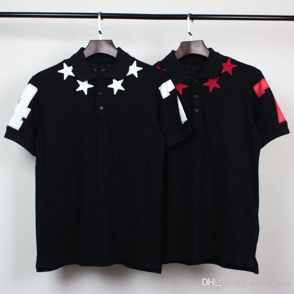 

2019 luxury дизайнерские футболки с коротким рукавом известные моды 5 звезд вышитые женщин людей конструктора вокруг шеи высокого качества ф, White;black