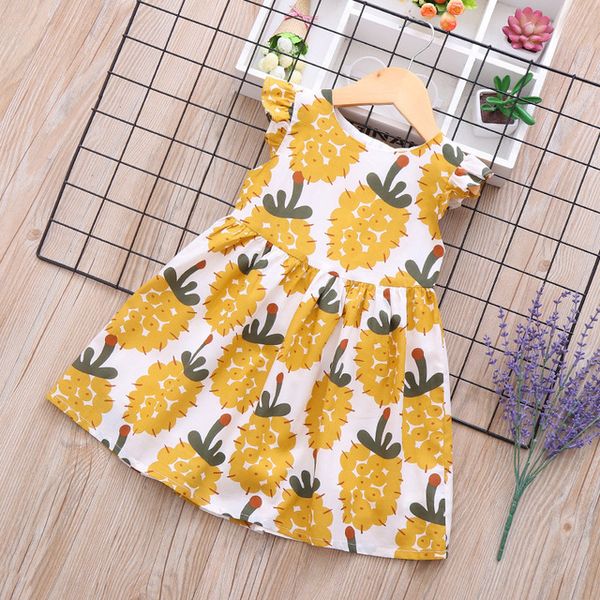 

Girls Wear Baby Girls Printed Grape Dress Children Dress Summer, Yellow