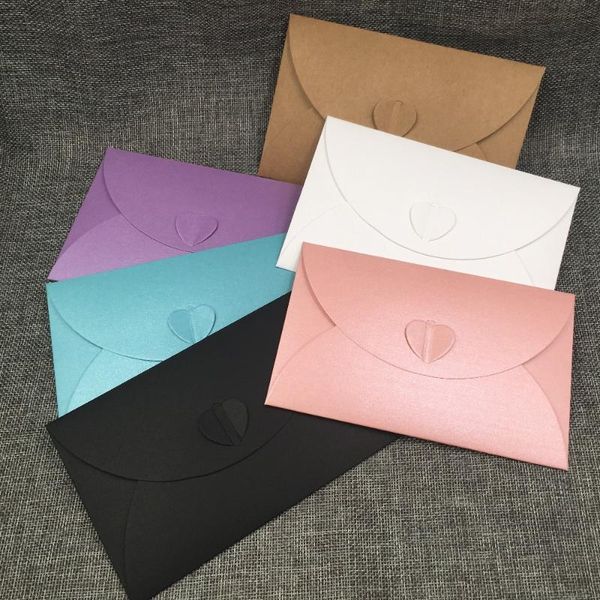 

24pcs/lot macaron pure color paper with heart envelope kraft bag design for wedding invitation cards packing candy gifts bags
