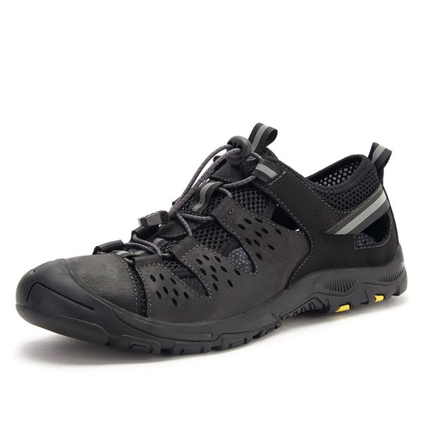 

men shoes male black cow genuine leather sandals summer sandalias hombre slippers clogs sandles new nice mens shoes