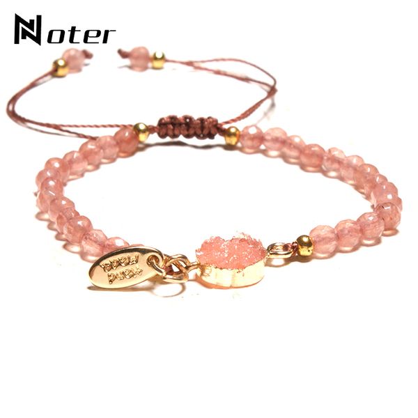 

noter new arrival women braided bracelet natual 4mm small beads braslet adjustable boho braclet friend pendant brazalete, Golden;silver