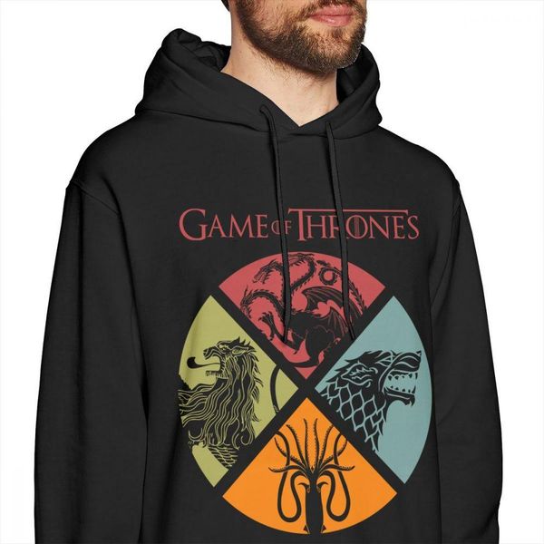 

mens 2020 luxury designer clothes stark sweatshirt house lannister hoodies for man harajuku homme tee crewneck s-3xl, Black
