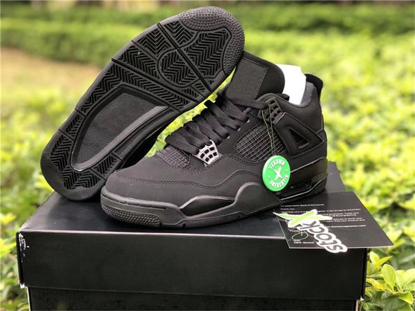 

new release 4 black cat basketball shoes men black light graphite 4s athletic sports authentic sneakers with original box drop shipping
