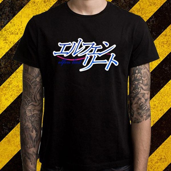 

new elfen lied anime japan cartoon men's black t-shirt size s to 2xl sale 100 % cotton t shirts for boys game shirt, White;black