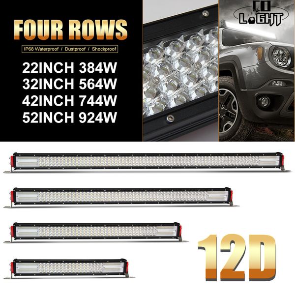 

12d 22 32 42 52 дюймовый led light bar offroad водить свет работы combo авто вождения свет для lada jeep toyota atv 4x4 12v 24v