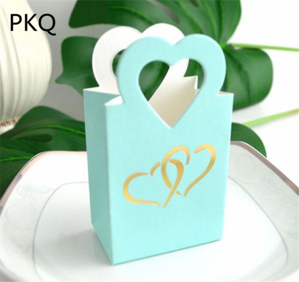 

10pcs small paper candy boxes mini gift bag hollow heart handle design wedding favor box party decoration