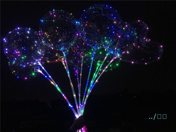 

led flashing balloons night lighting bobo ball multicolor decoration balloon wedding decorative bright lighter balloons with stick hot