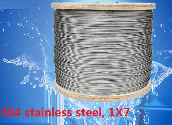 

0.3mm, 0.4mm, 0.5mm, 0.6mm,100m, 1x7, 304 stainless steel wire rope softer fishing cable clothesline traction rope lifting lashi